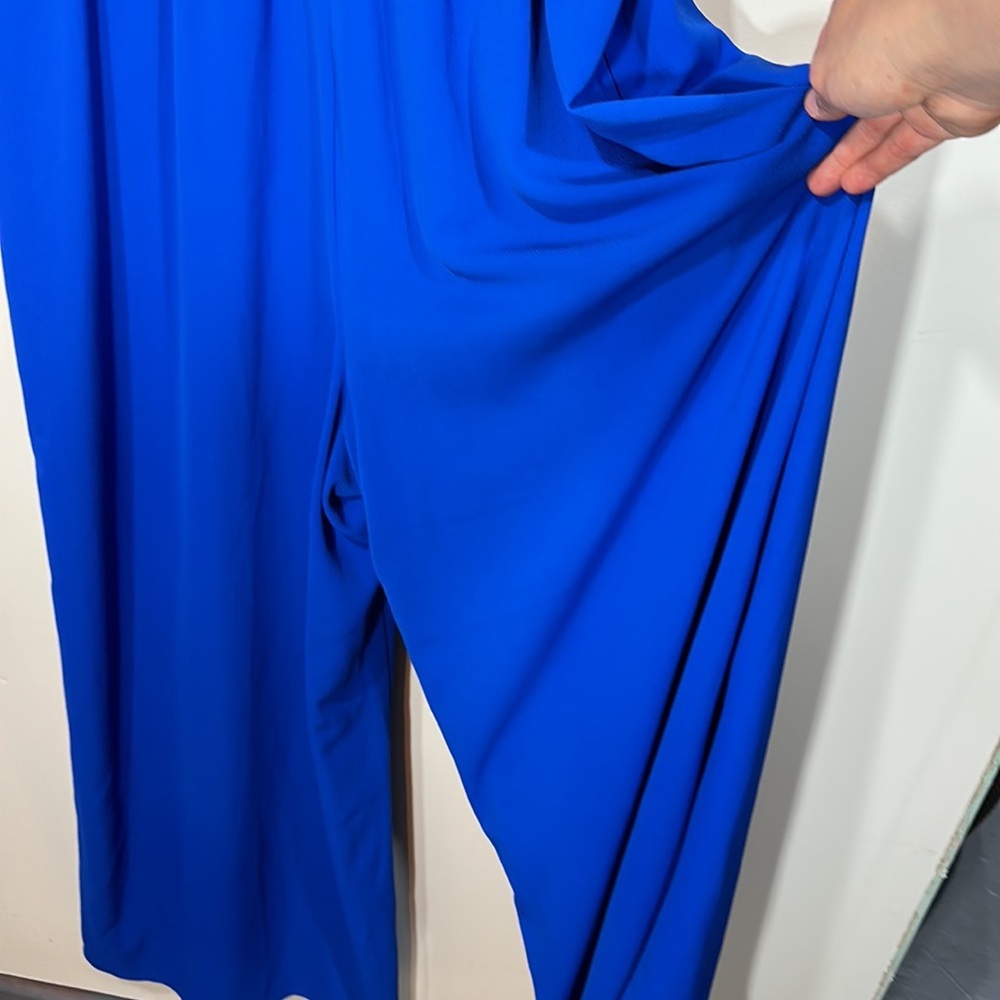 NWT Lane Bryant Jumpsuit Romper Cobalt Blue Ruffle Sleeve - Picture 10 of 10